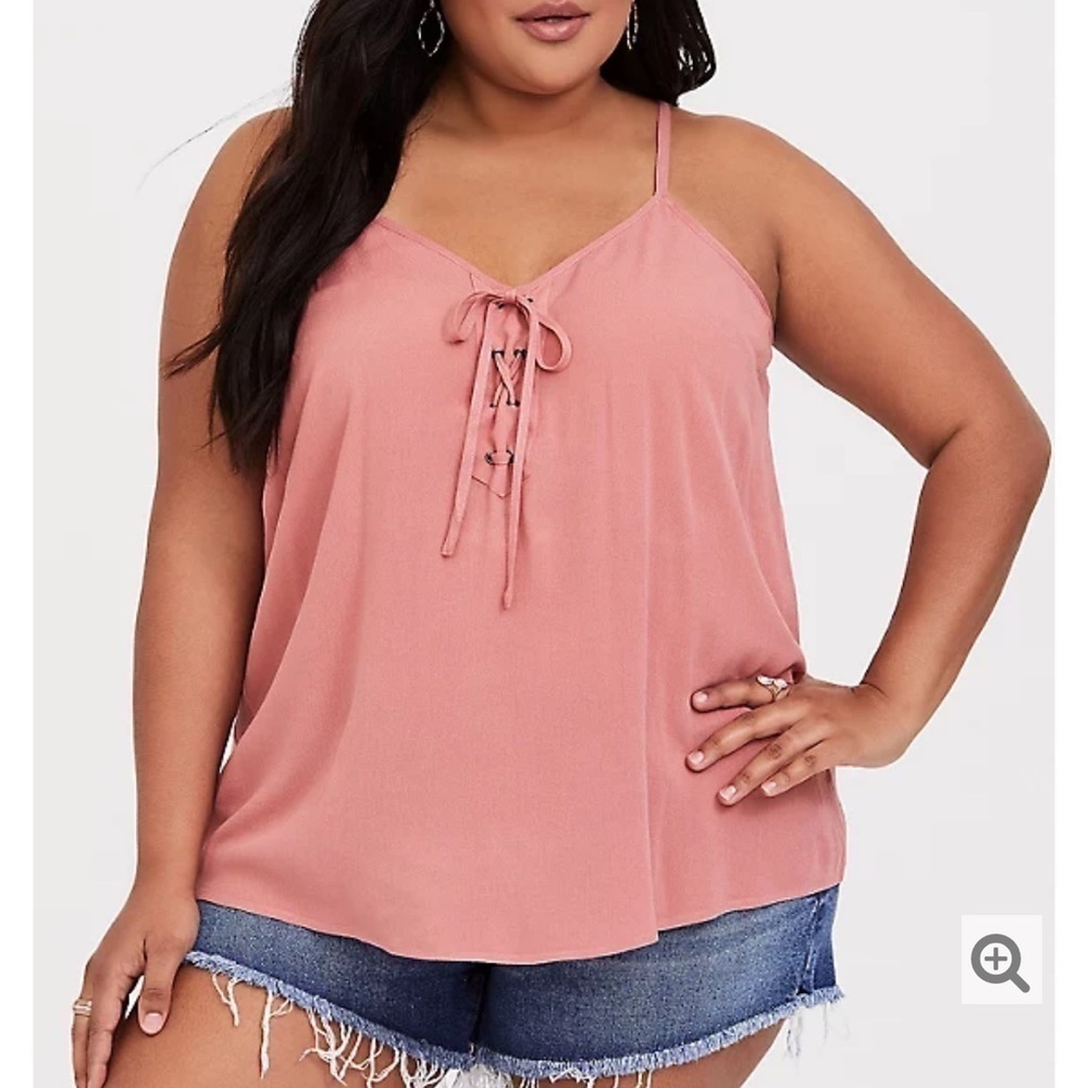 Nwt torrid SOPHIE - PINK LACE-UP CAMI